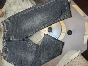 Evisu Dark Blue Straight Leg Bermuda Jeans 33
